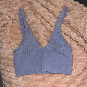 american threads light blue/purple crop tank top